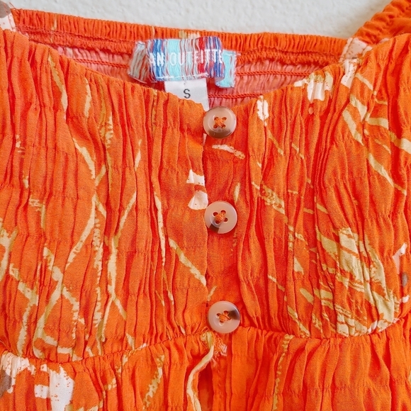 Urban Outfitters Allie Tie Sleeve Floral Blouse Sz S - Picture 3 of 11